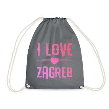 I Love Zagreb - Turnbeutel - Grau - Vorne