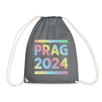 Prag 2024 Bunt Urlaub Team - Turnbeutel - Grau - Vorne