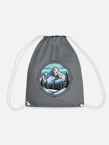 Berge Ski Piste - Turnbeutel - Grau