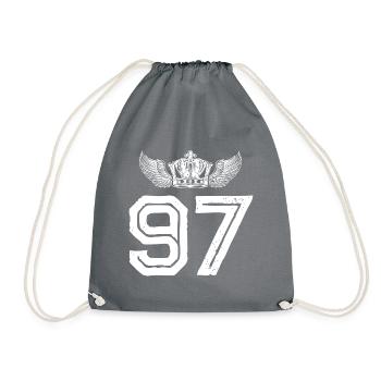 97 Number crown - Drawstring Bag - grey - Front