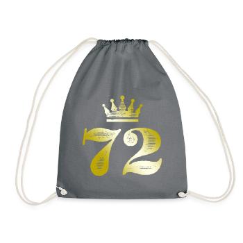 72 Number Crown Gold - Drawstring Bag - grey - Front