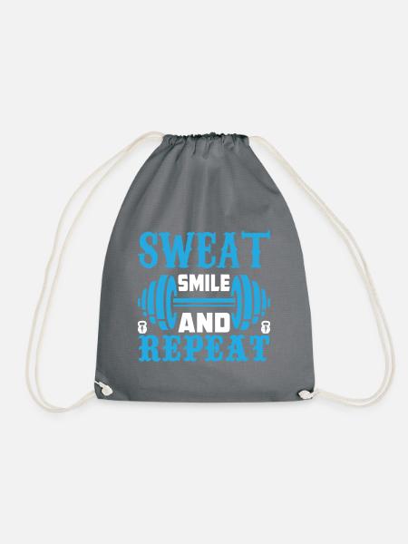 Sweat Smile and Repeat - Turnbeutel - Grau