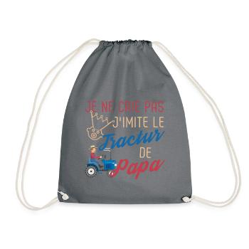 J'imite le tracteur de papa humour bébé - Sac de sport léger - gris - Devant