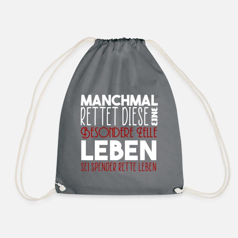 Blutspende Leben retten Spender Knochenmarkspende - Turnbeutel - Grau
