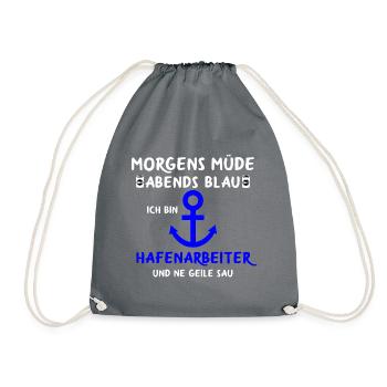 Hafenarbeiter Dockarbeiter Docker Hafen - Turnbeutel - Grau - Vorne
