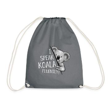 I'm fluent in koala! Marsupials Fun - Drawstring Bag - grey - Front