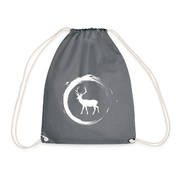 deer - Drawstring Bag - grey - Front