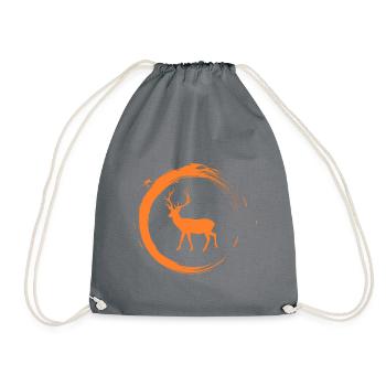 deer - Drawstring Bag - grey - Front