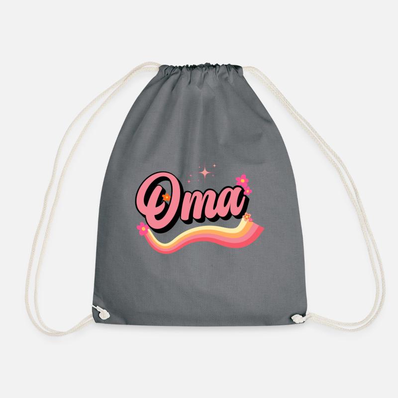 Oma Retro - Turnbeutel - Grau