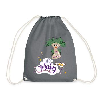 Good Morning - Drawstring Bag - grey - Front
