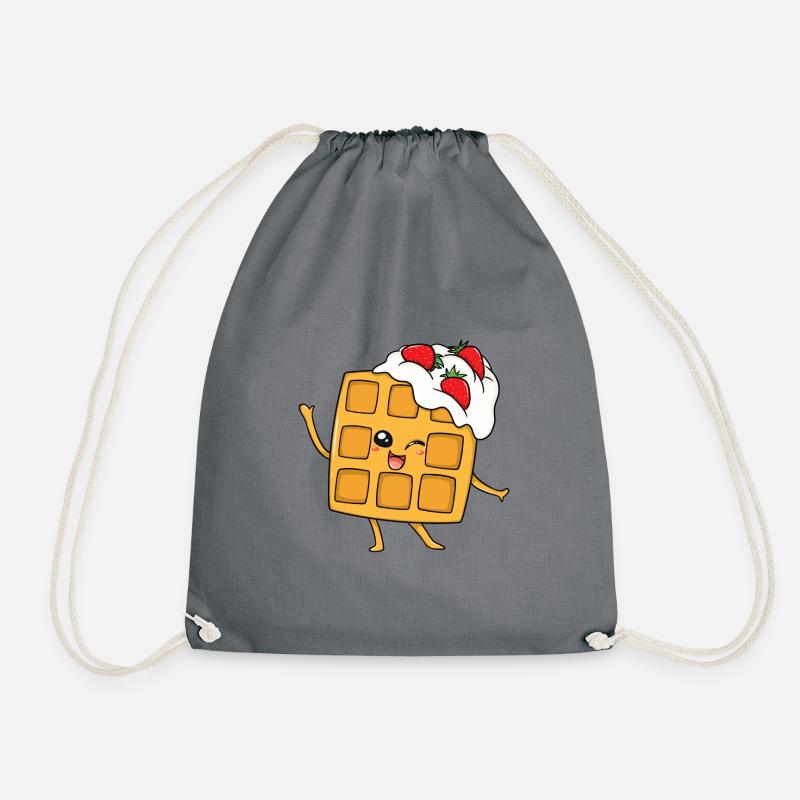 Waffel Pfannkuchen Palatschinken Eierkuchen Süßes - Turnbeutel - Grau
