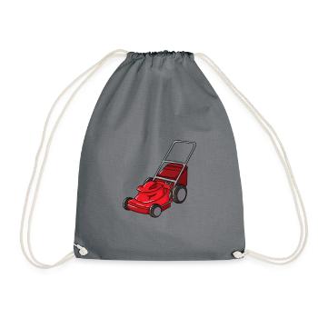Lawn Mowing Lawn Mower Garden Gardener Lawn Tractor - Drawstring Bag - grey - Front