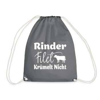 Rinder Filet krümelt nicht! - Turnbeutel - Grau - Vorne