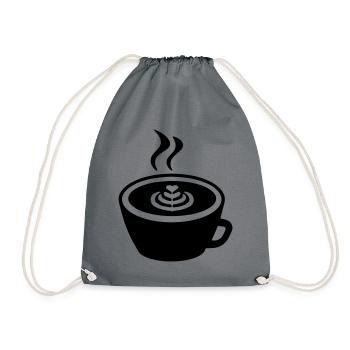 Kaffee Icon - Turnbeutel - Grau - Vorne
