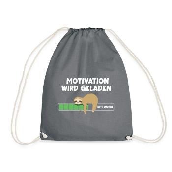 Motivation wird geladen Faultier Faultiermotiv - Turnbeutel - Grau - Vorne