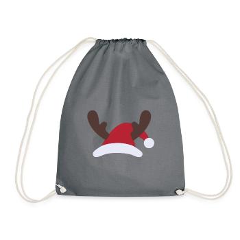 Chapeau de noël père noël bois - Sac de sport léger - gris - Devant