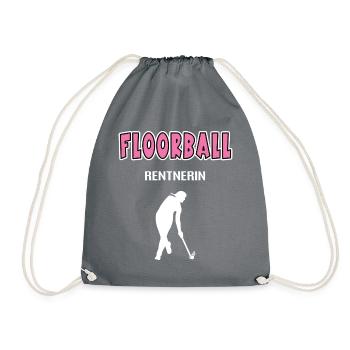 Floorball Rentnerin Floorballerin Rente Spielerin - Turnbeutel - Grau - Vorne