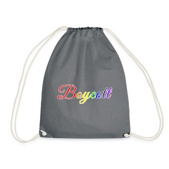 Stylized Rainbow Boycott - Drawstring Bag - grey - Front