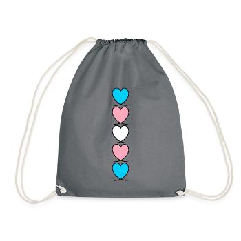 Transgender Heart Transsexual Trans* Heart Trans - Drawstring Bag - grey - Front