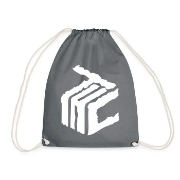 THC CUBE 3D Logo 420 - Turnbeutel - Grau - Vorne