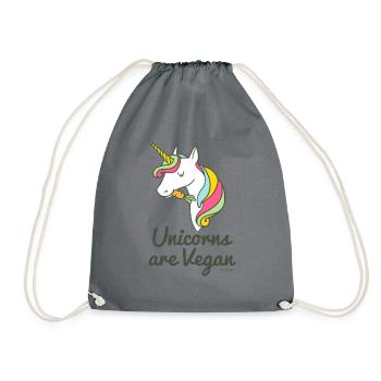 Licorne T-shirt pour les végétaliens - « licornes sont Vegan » - Sac de sport léger - gris - Devant