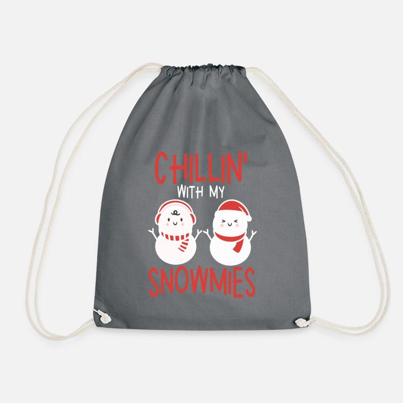 Chilling Christmas men - Drawstring Bag - grey