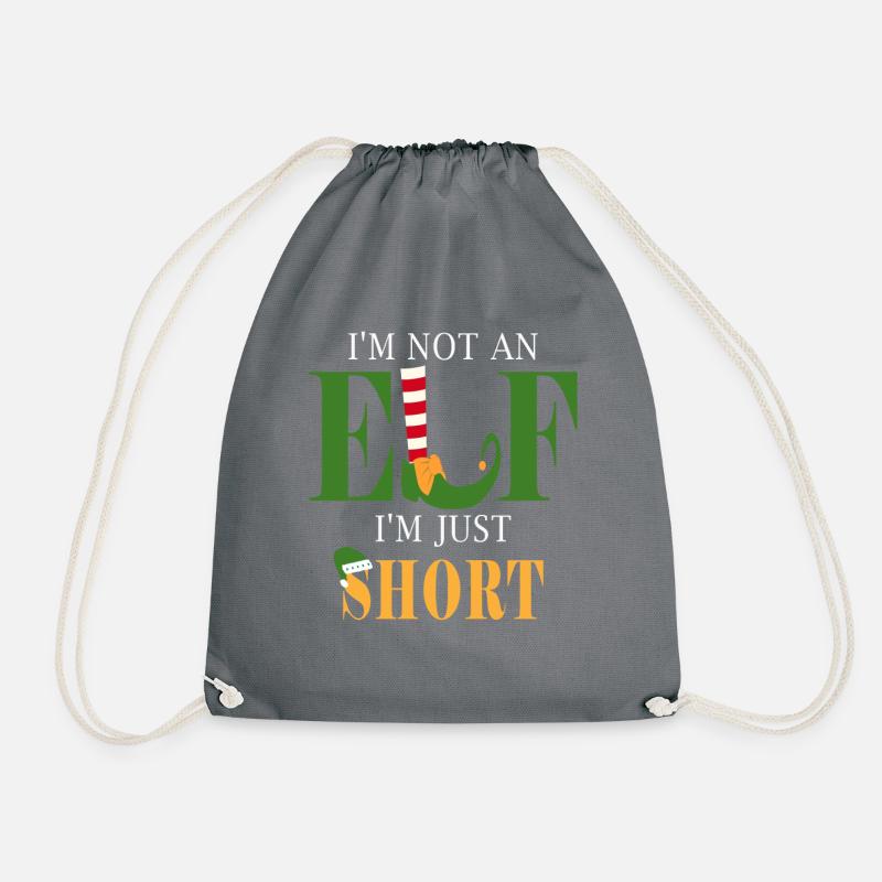 I'm Not An Elf I'm Just Short - Drawstring Bag - grey
