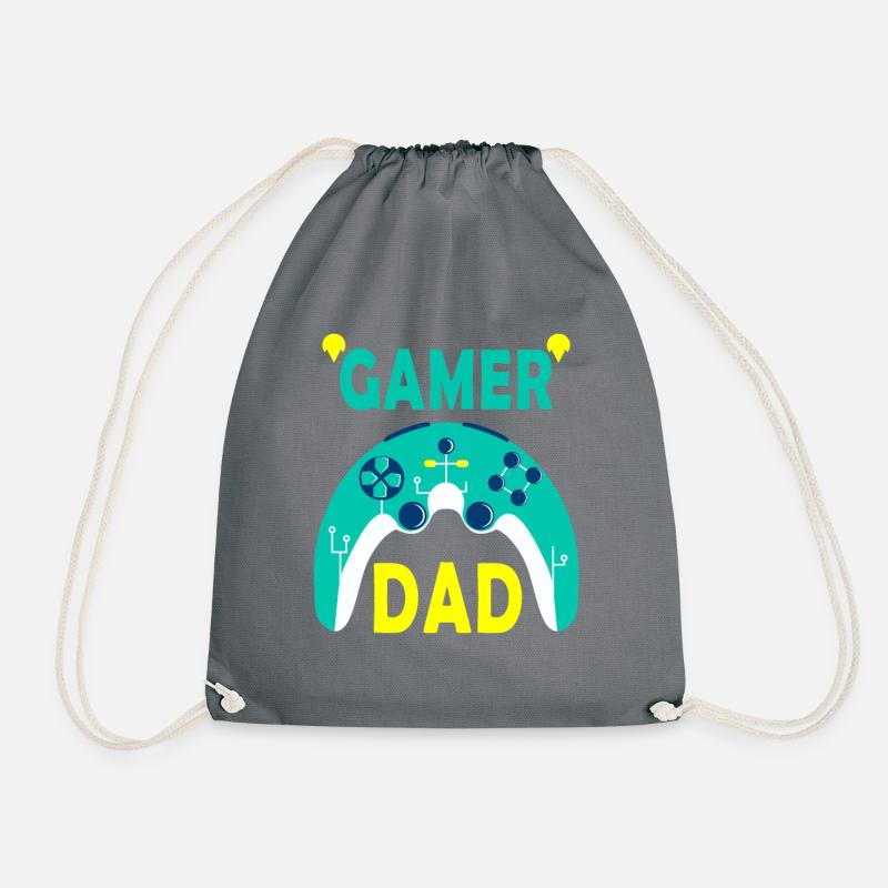 Gamer Dad - Drawstring Bag - grey