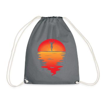 Sunset pull ups - Drawstring Bag - grey - Front