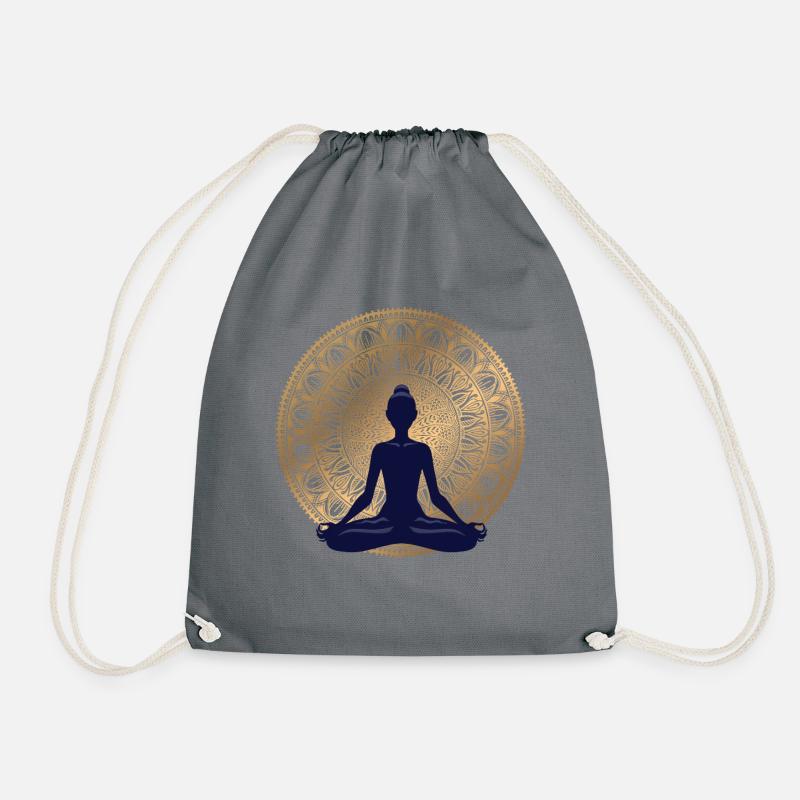 Meditation motif Namaste gift idea Yoga Buddha - Drawstring Bag - grey