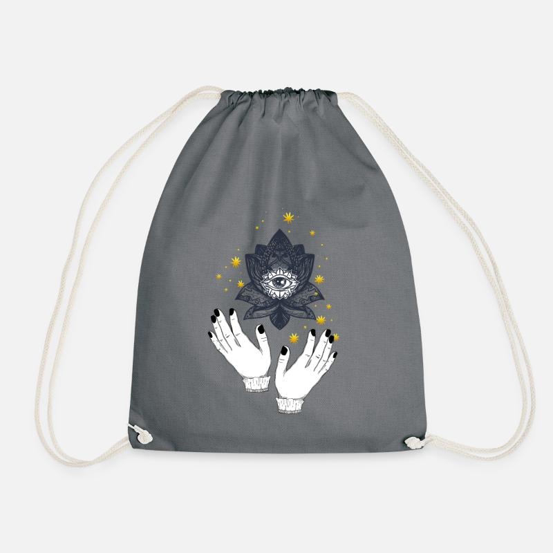 Hamsa / yoga / meditation - Drawstring Bag - grey