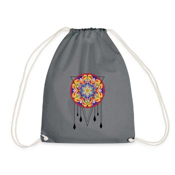 Traumfänger/ Meditation/ Yoga Namaste Geschenkidee - Turnbeutel - Grau - Vorne