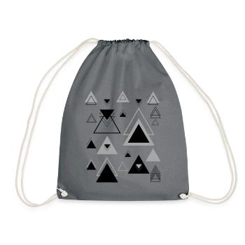 Triangles Abstract Minimalist Shape Geometry - Drawstring Bag - grey - Front