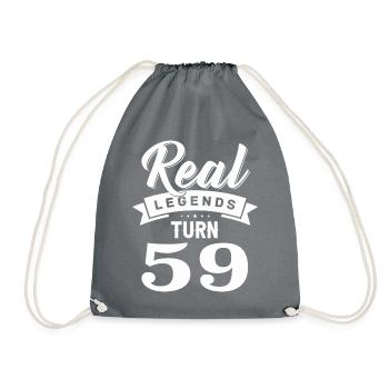 Real legends turn 59, 59 birthday - Drawstring Bag - grey - Front
