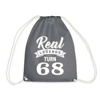 Real legends turn 68, 68 birthday - Drawstring Bag - grey - Front