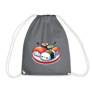 Schlafende Sushi-Träume für Sushi-Liebhaber - Turnbeutel - Grau - Vorne
