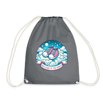 Welcome to the world Baby Shoes Heaven - Drawstring Bag - grey - Front