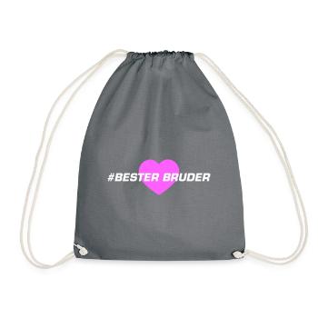 Bester Bruder Herz Liebe - Turnbeutel - Grau - Vorne