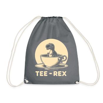 Tee Rex Dinosaurier Spruch - Turnbeutel - Grau - Vorne