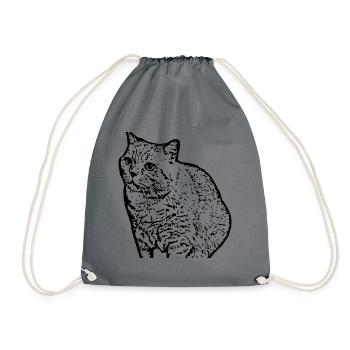 British Shorthair Chat Chat Noir Chats - Sac de sport léger - gris - Devant