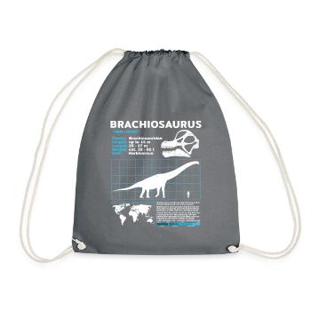 Brachiosaurus Datenblatt - Turnbeutel - Grau - Vorne