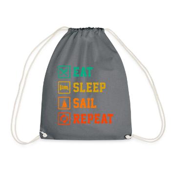 Eat Sleep Ship Repeat Sailor Skipper Captain Sailb - Turnbeutel - Grau - Vorne