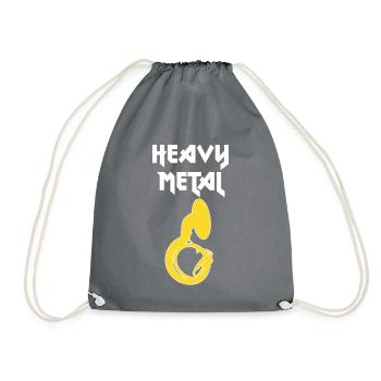 Lustiges Sousaphon Design, Heavy Metal, Blasmusik - Turnbeutel - Grau - Vorne