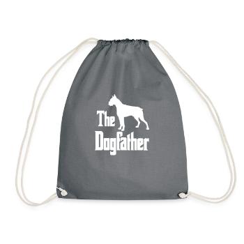 The Dogfather, Boxer Hund, lustig Geschenk - Turnbeutel - Grau - Vorne