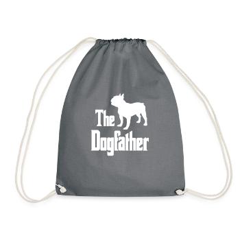 The Dogfather, Französische Bulldogge Hund, lustig - Turnbeutel - Grau - Vorne