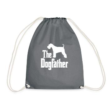 The Dogfather, lustiges Zwergschnauzer Geschenk - Turnbeutel - Grau - Vorne