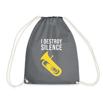 Euphonium - I DESTROY SILENCE - Turnbeutel - Grau - Vorne