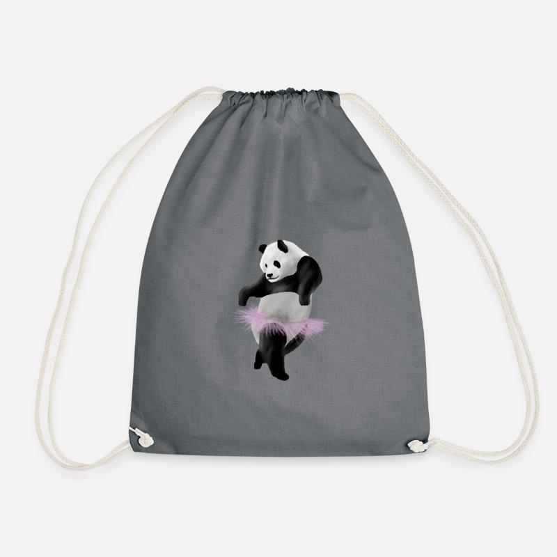 Panda dance - Drawstring Bag - grey