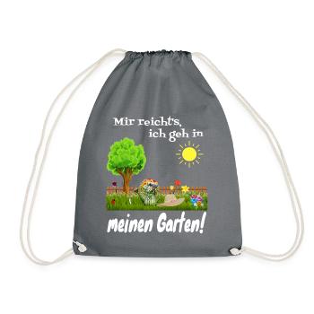 mir reichts ich geh in meinen Garten - Turnbeutel - Grau - Vorne