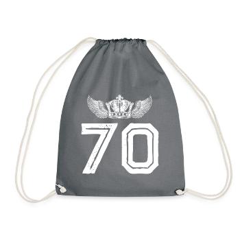 70 Number crown - Drawstring Bag - grey - Front